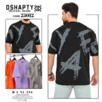 تيشيرت Abstract Brush أسود – 25012