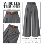 بنطلون Wide Leg رمادي – 26002